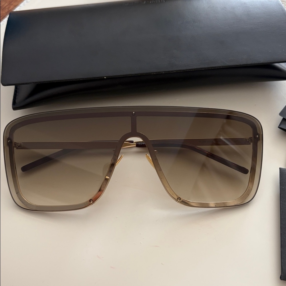 Saint Laurent Sl 364 Sunglasses Brown Gold - Picture 2 of 15